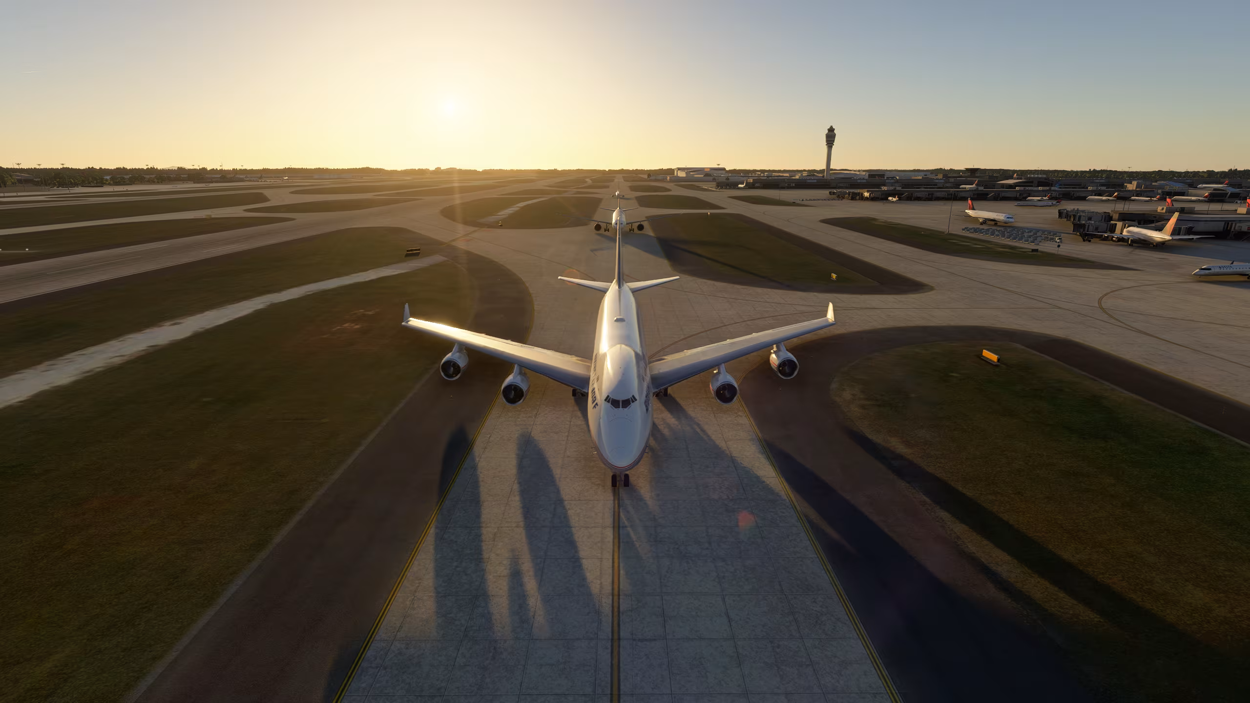 AI ATC sequencing multiple aircraft in shared airspace