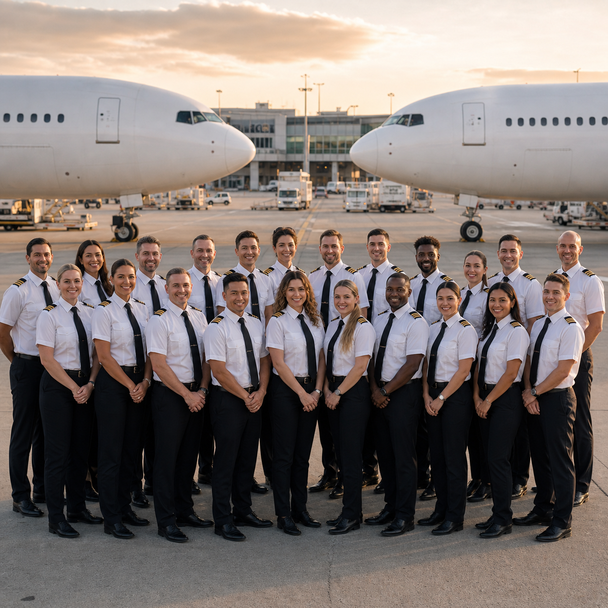 Co-pilot roster view with multiple AI first officer personalities