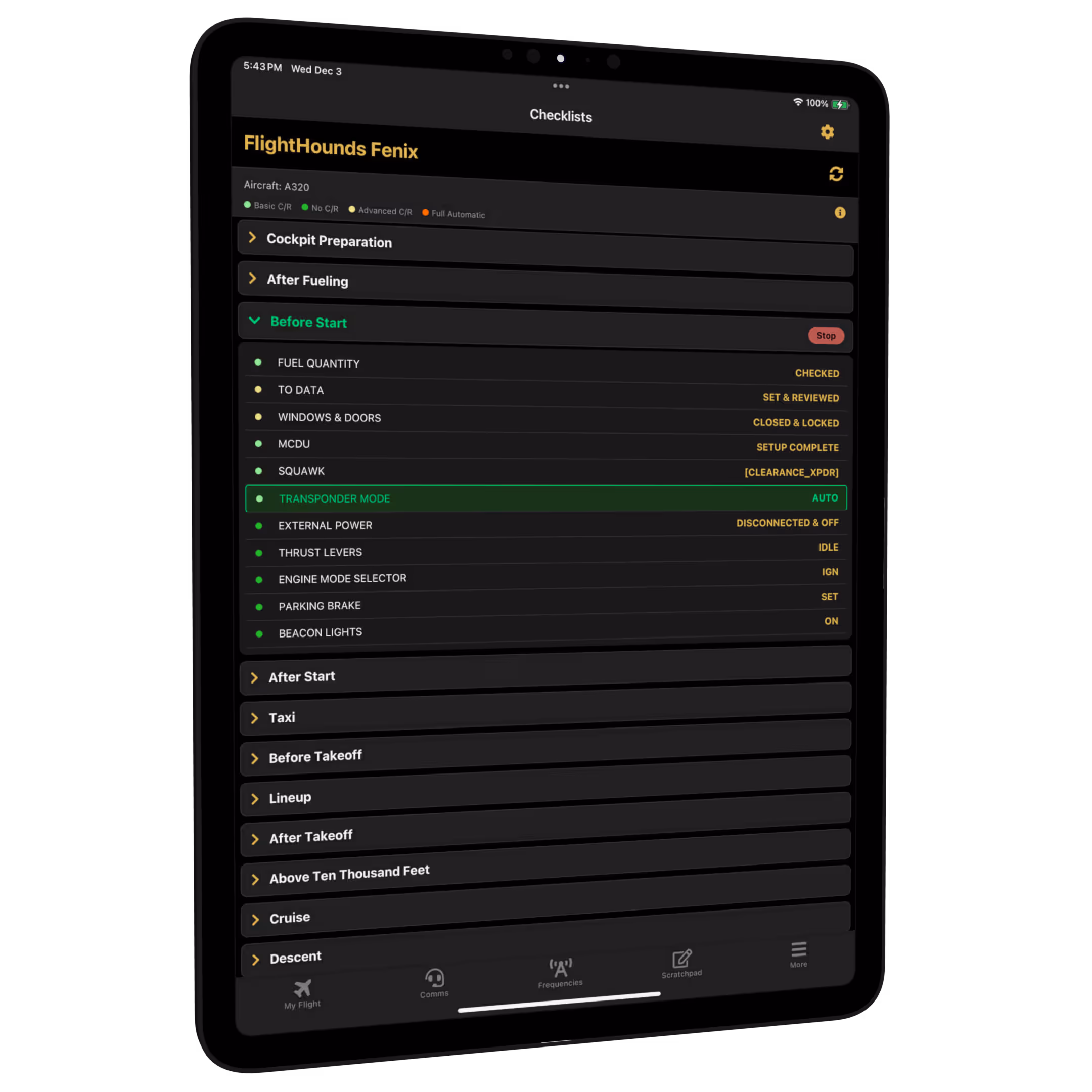 PocketSky checklists — follow along from your phone